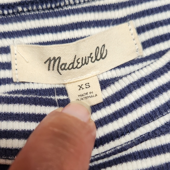 Madewell Navy and White Striped Tank Top.  Excellent Condition. Size XS - Picture 2 of 3